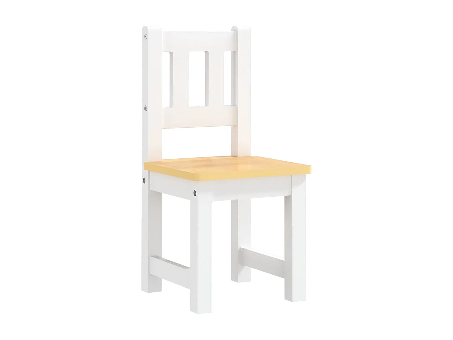 Mesa y silla infantil 3 pzas MDF blanco y beige