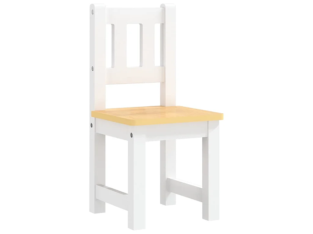 Set Tavolo e Sedie per Bambini 3 Pezzi Bianco e Beige in MDF