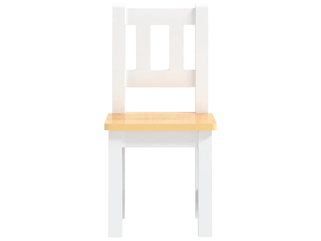 Set Tavolo e Sedie per Bambini 3 Pezzi Bianco e Beige in MDF
