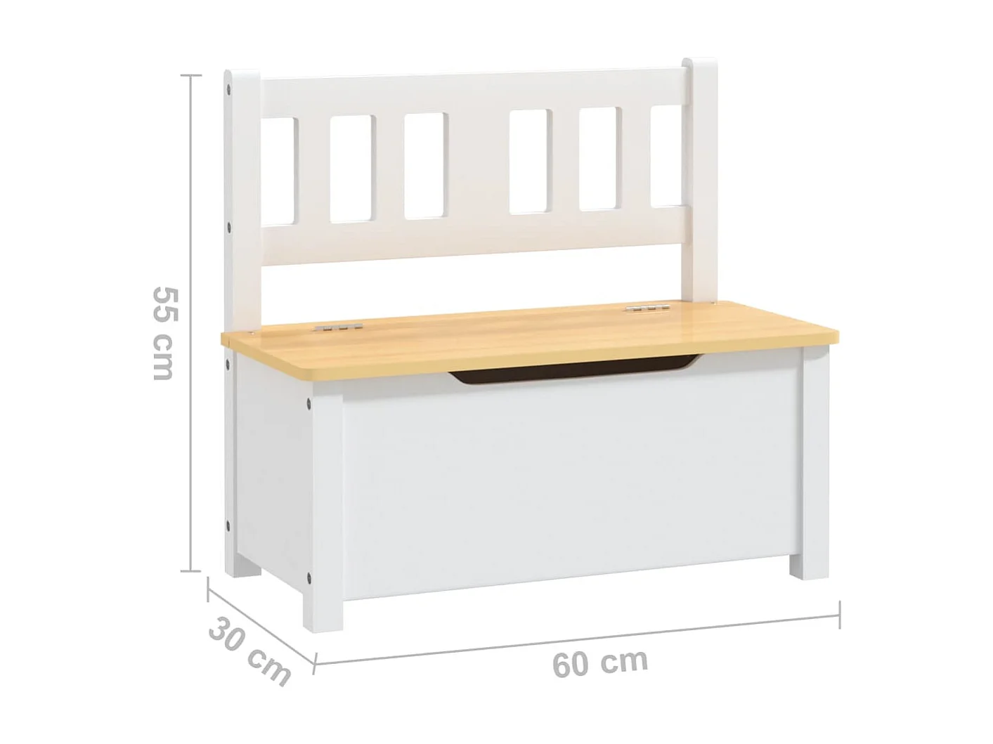 4-delige Kindertafel- en stoelenset MDF wit en beige