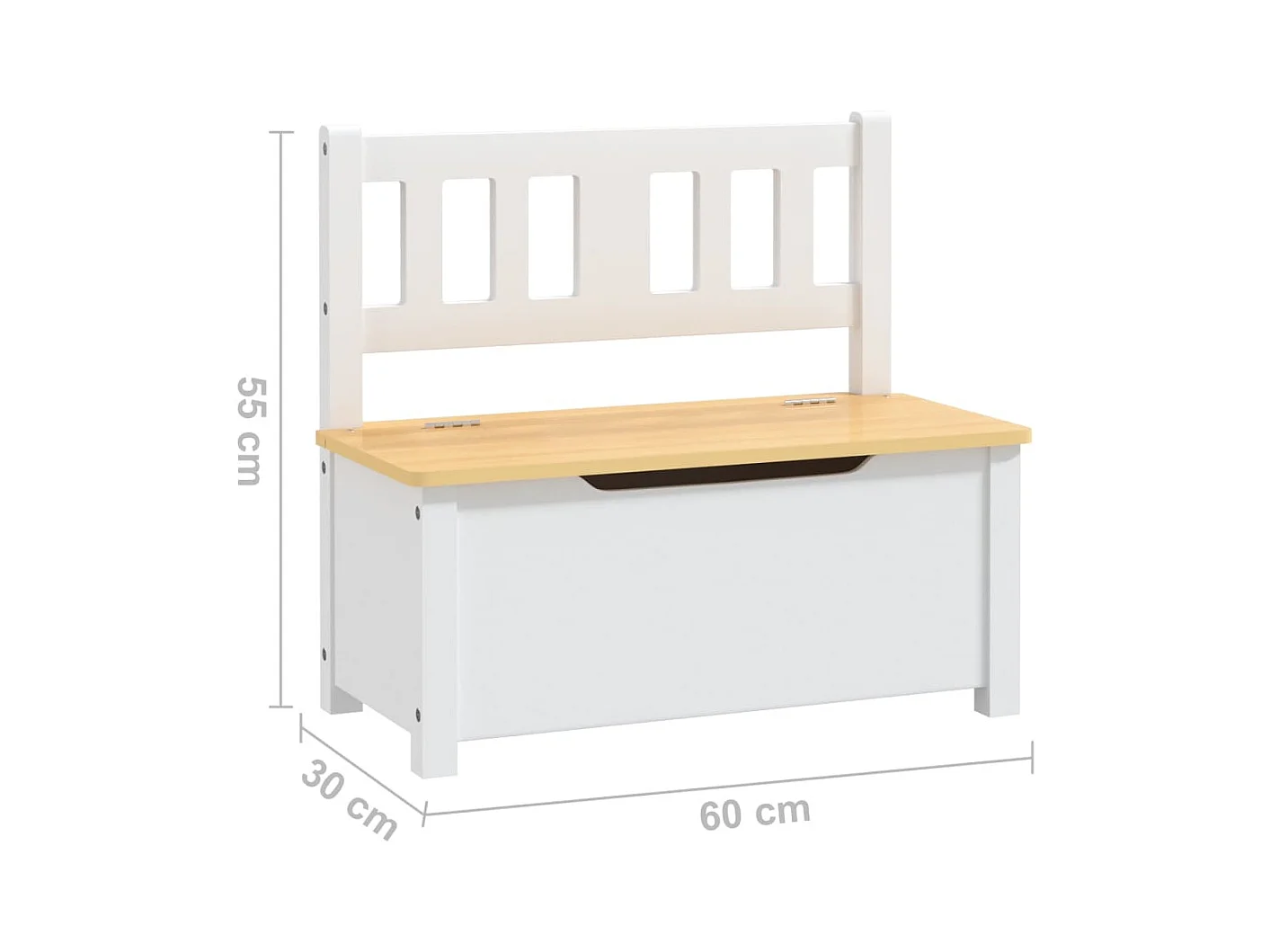 4-tlg. Kinder-Sitzgruppe Weiß und Beige MDF