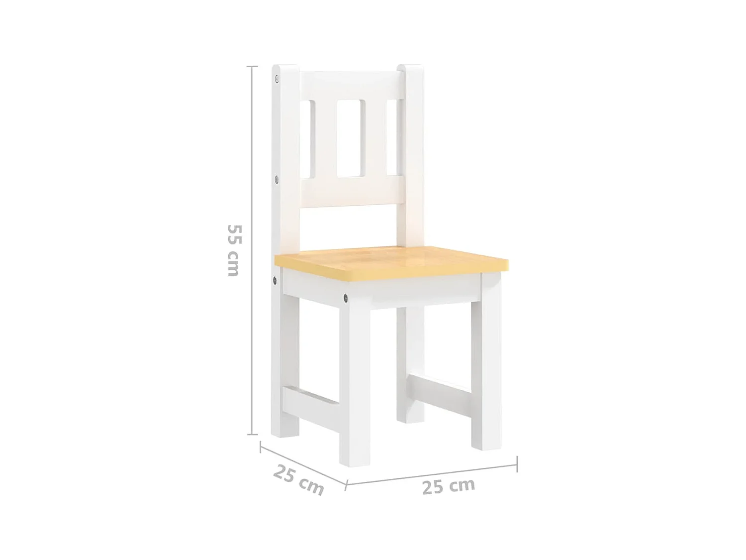 4-tlg. Kinder-Sitzgruppe Weiß und Beige MDF