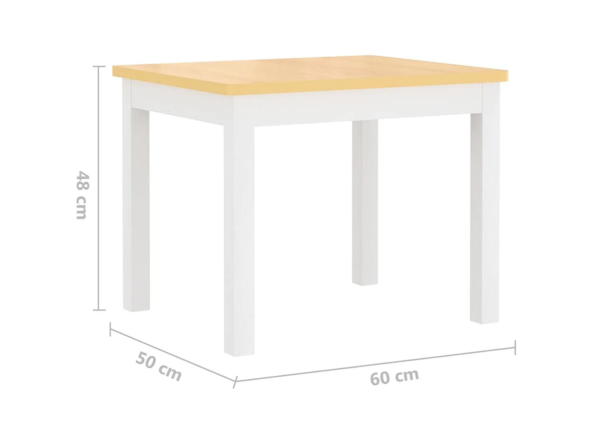 4-tlg. Kinder-Sitzgruppe Weiß und Beige MDF