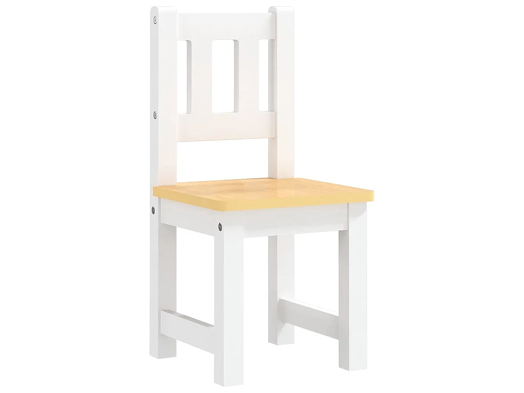 Ensemble de table et chaises enfants 4 pcs Blanc et beige MDF