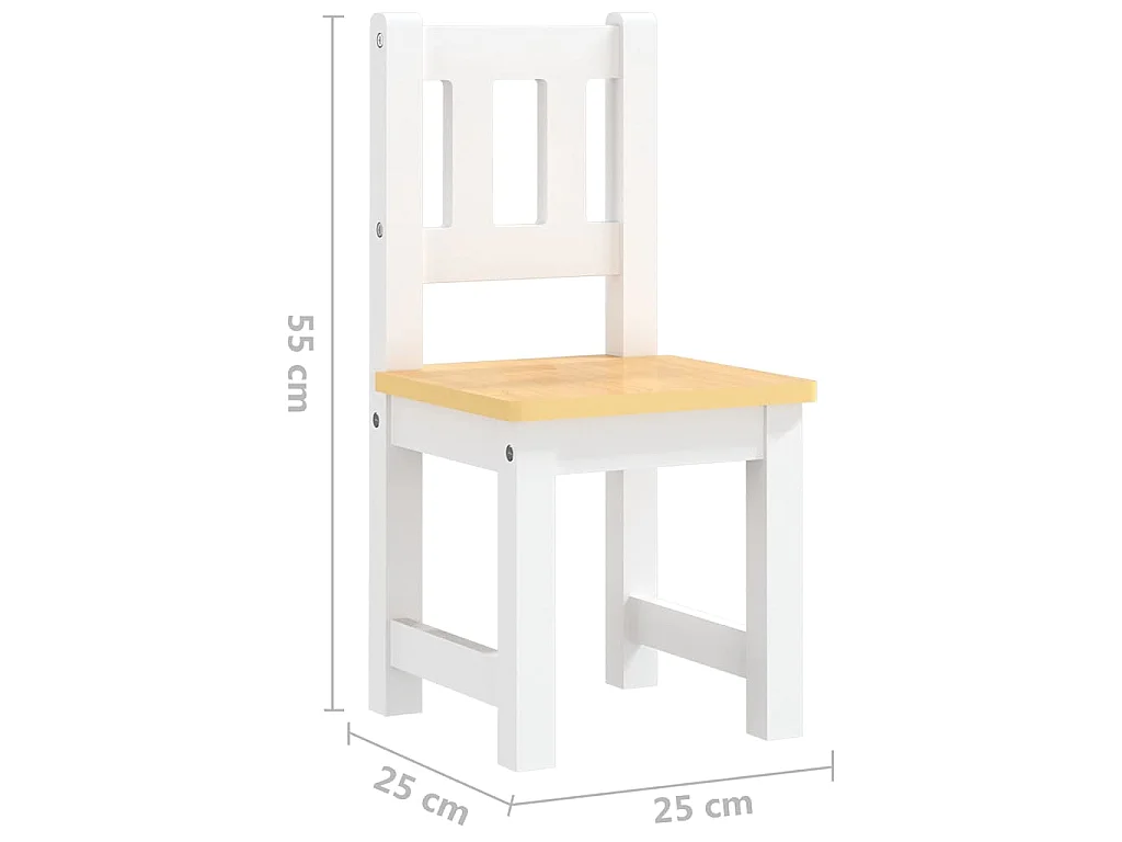 Ensemble de table et chaises enfants 4 pcs Blanc et beige MDF