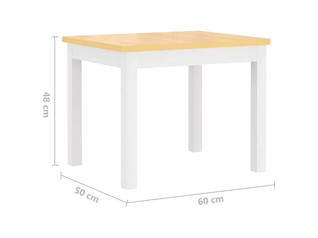 Ensemble de table et chaises enfants 4 pcs Blanc et beige MDF