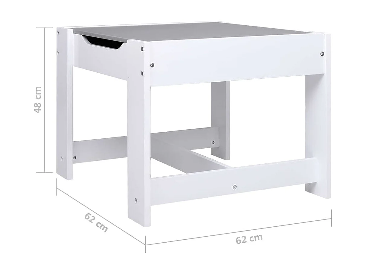 Kindertisch mit 2 Stühlen Weiß MDF
