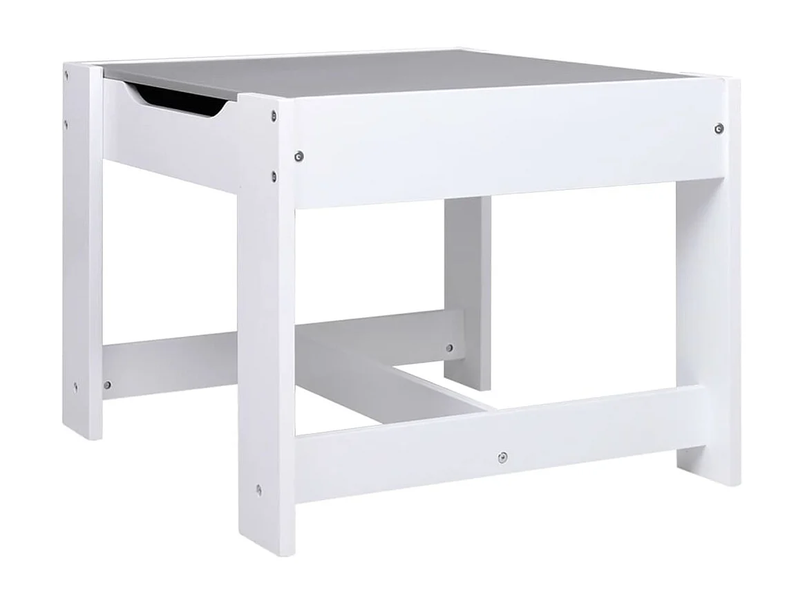 Kindertisch mit 2 Stühlen Weiß MDF
