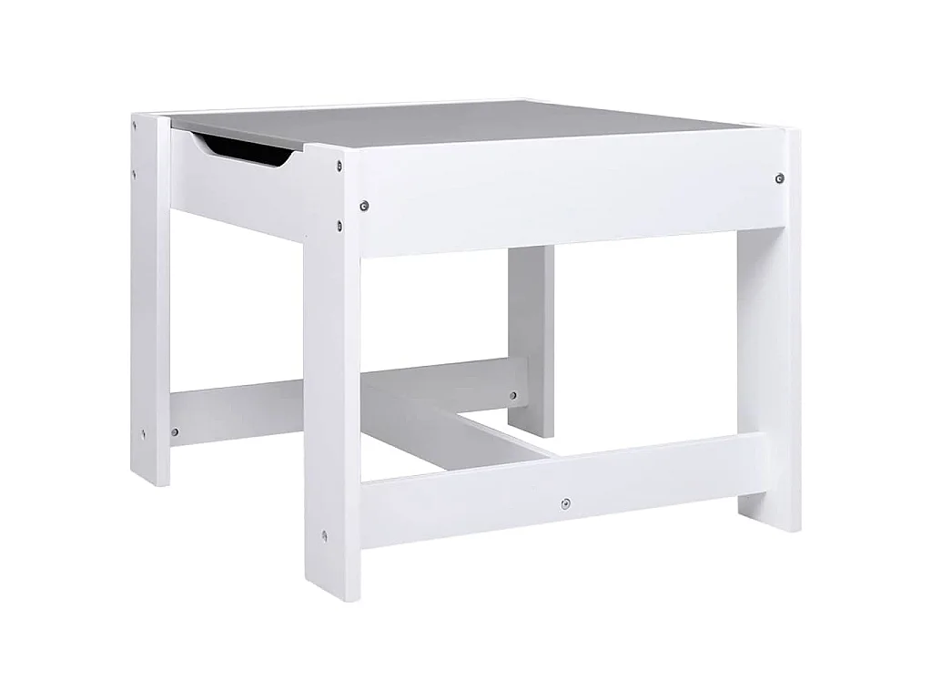 Kindertisch mit 2 Stühlen Weiß MDF