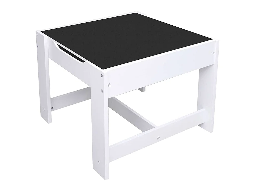 Kindertisch mit 2 Stühlen Weiß MDF