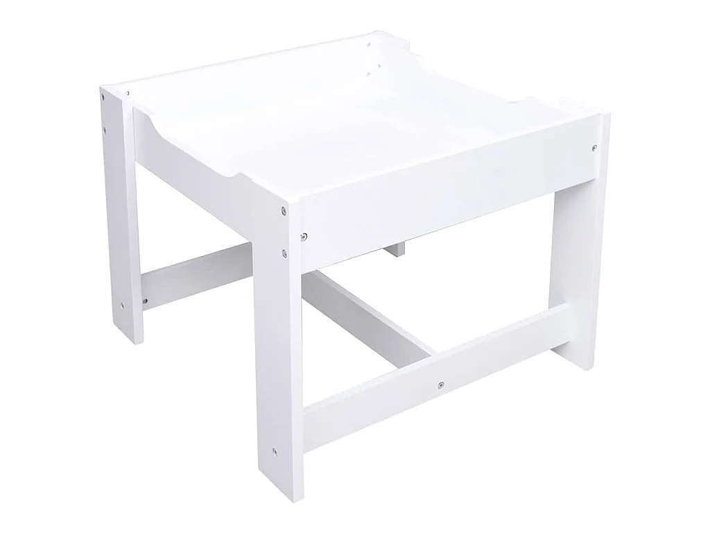 Kindertisch mit 2 Stühlen Weiß MDF