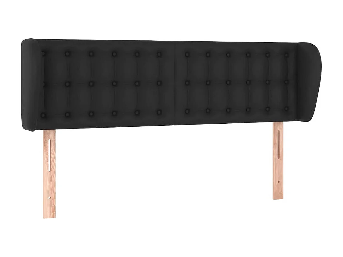 Hoofdbord met randen 147x23x78/88 cm kunstleer zwart