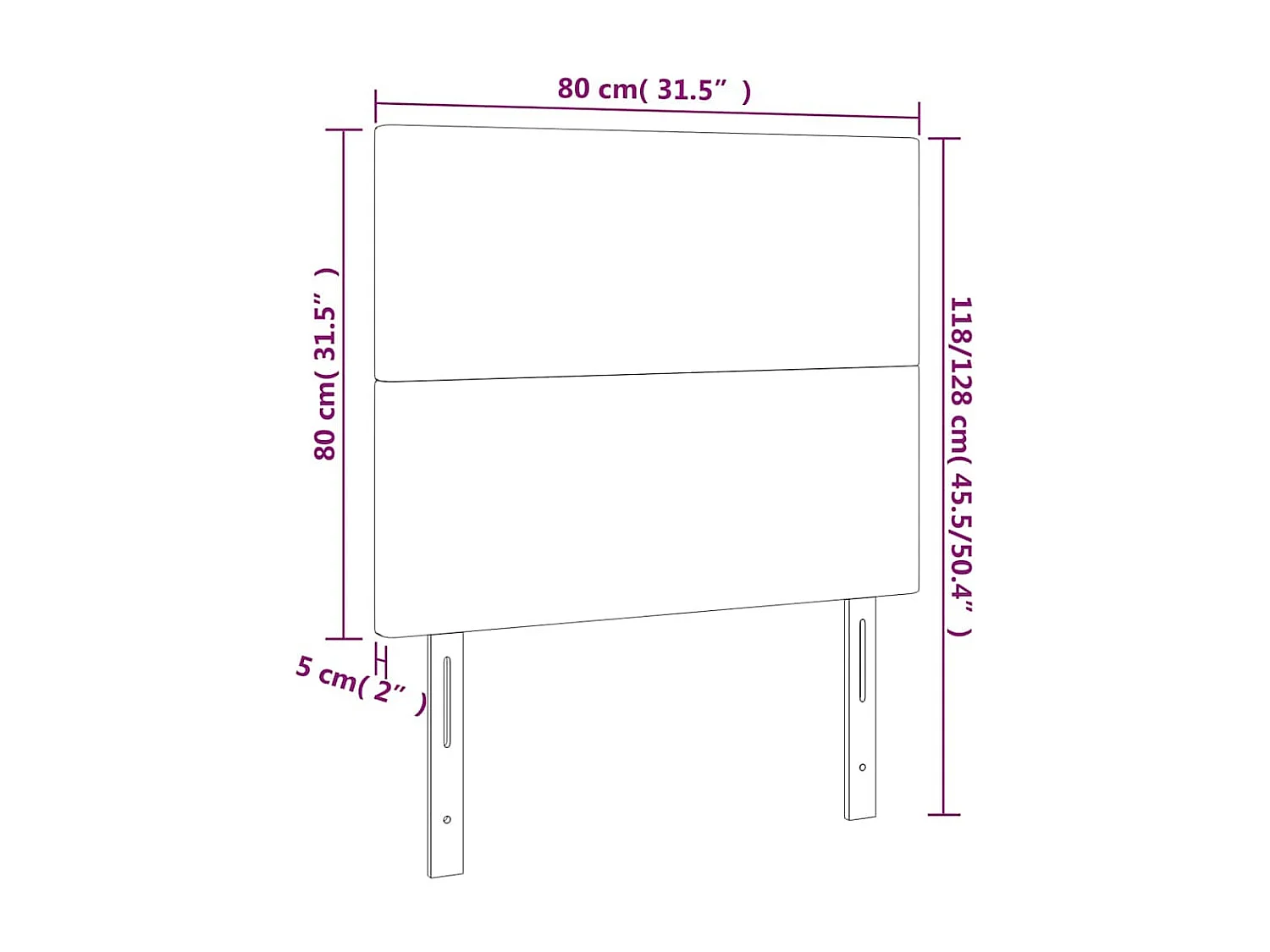 Tête de lit à LED Bleu foncé 80x5x118/128 cm Velours