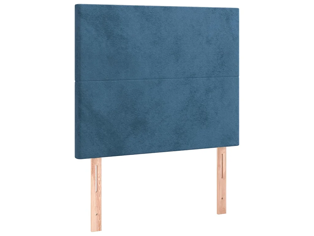 Tête de lit à LED Bleu foncé 80x5x118/128 cm Velours
