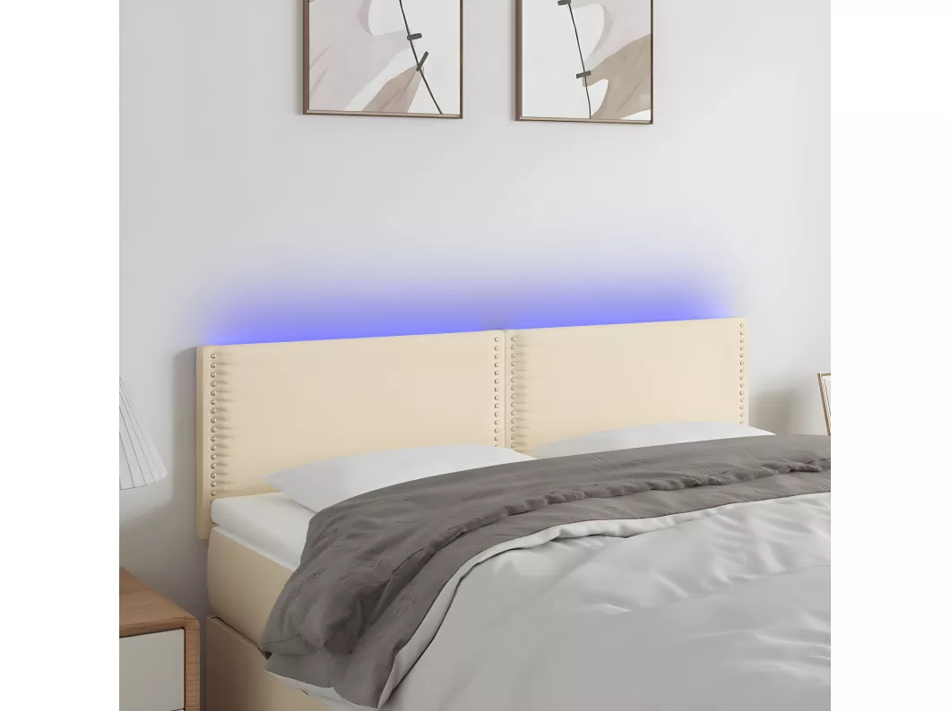 Kauf Unique LED Kopfteil Creme 144x5x78/88 cm Stoff