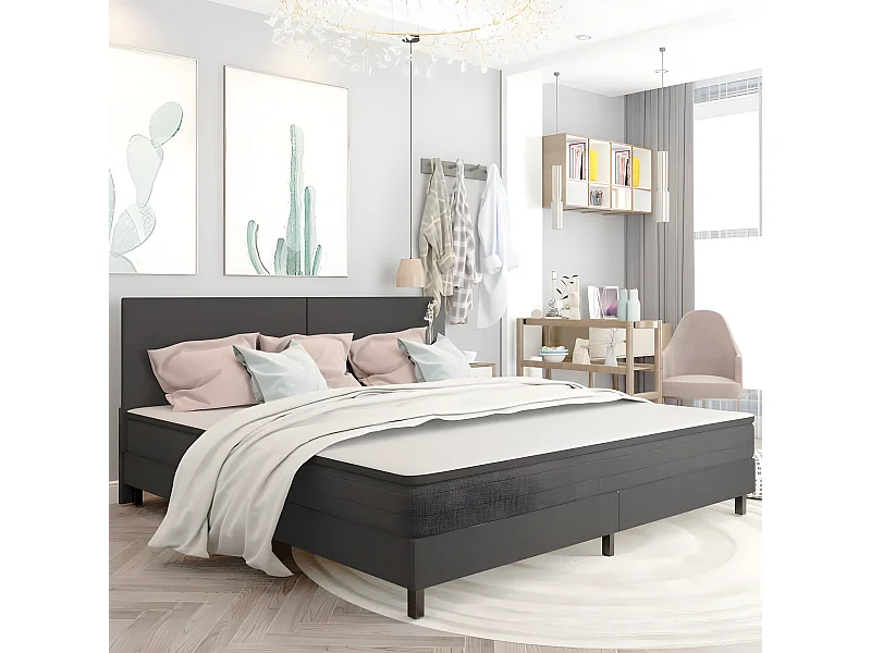 Hoofdbord 200x200 cm stof donkergrijs