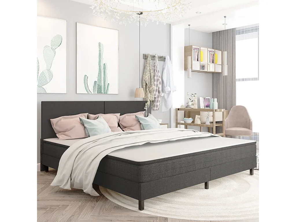 Testiera Letto Grigio Scuro in Tessuto 200x200 cm
