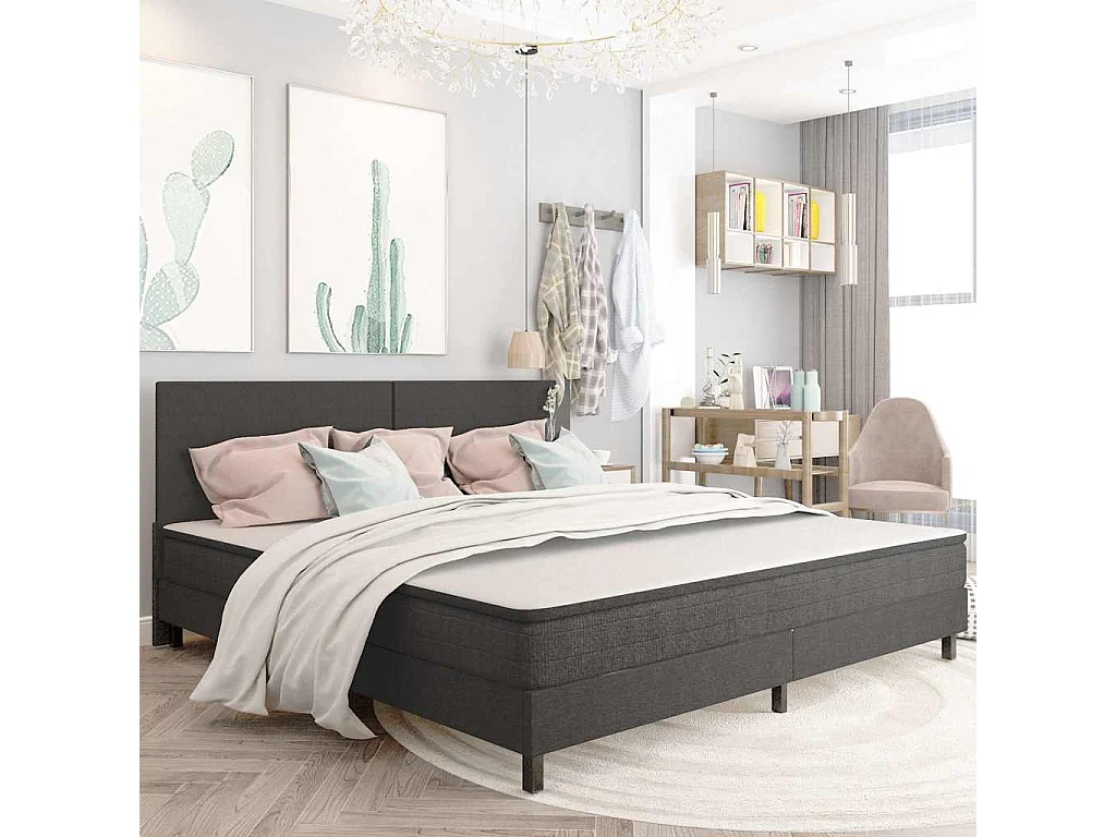 Testiera Letto Grigio Scuro in Tessuto 200x200 cm