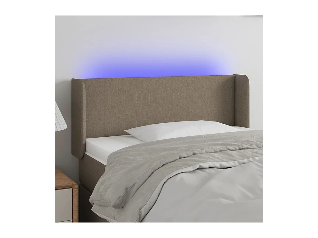 Tête de lit à LED Taupe 103x16x78/88 cm Tissu