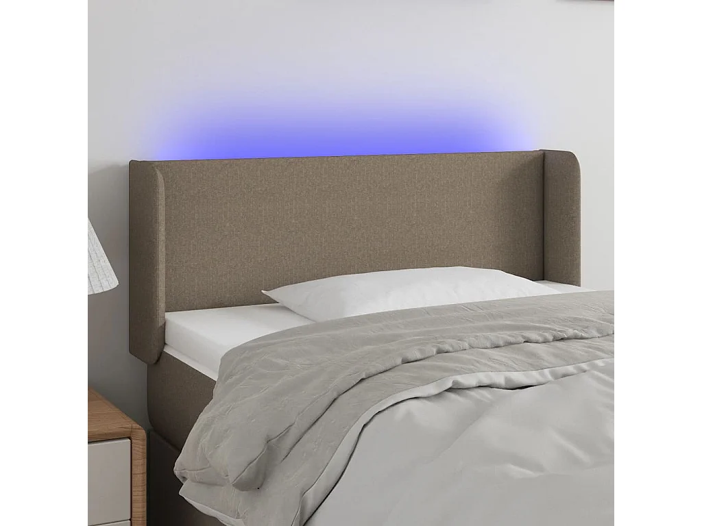 Hoofdbord LED 103x16x78/88 cm stof taupe