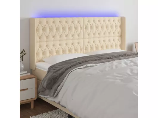 Kauf Unique LED Kopfteil Creme 183x16x118/128 cm Stoff