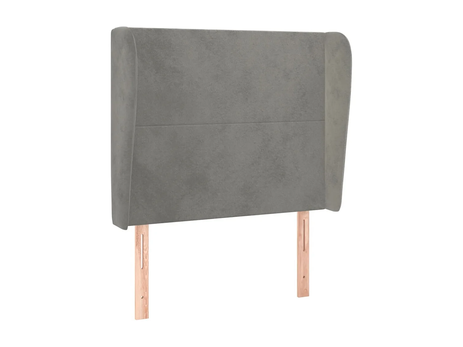 Kopfteil mit Ohren Hellgrau 93x23x118/128 cm Samt