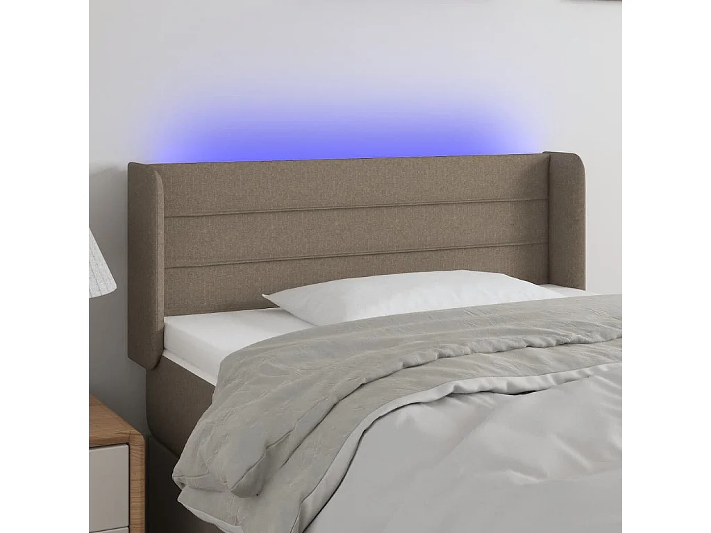 Hoofdbord LED 93x16x78/88 cm stof taupe
