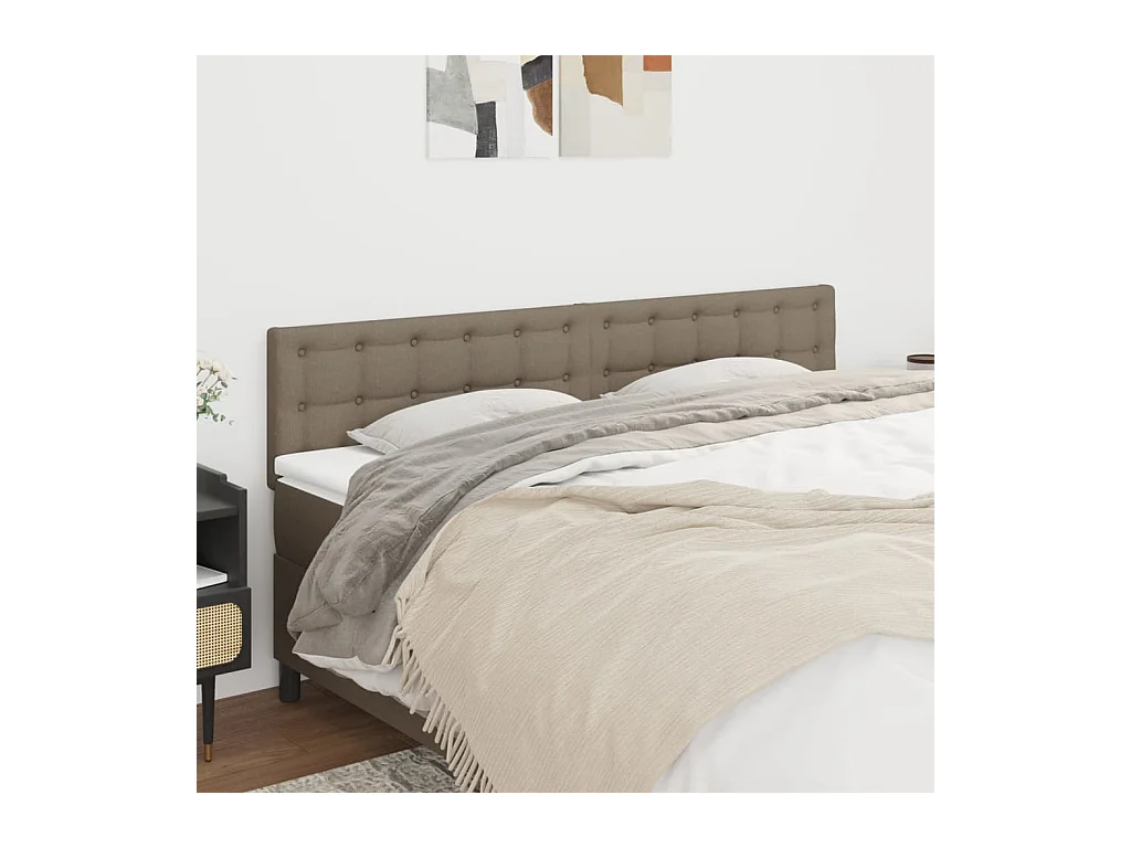 Hoofdborden 2 st 80x5x78/88 cm stof taupe