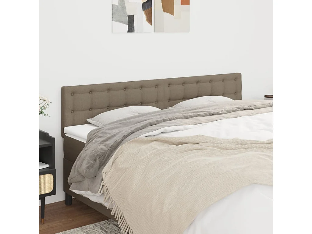 Hoofdborden 160x5x78/88 cm stof taupe