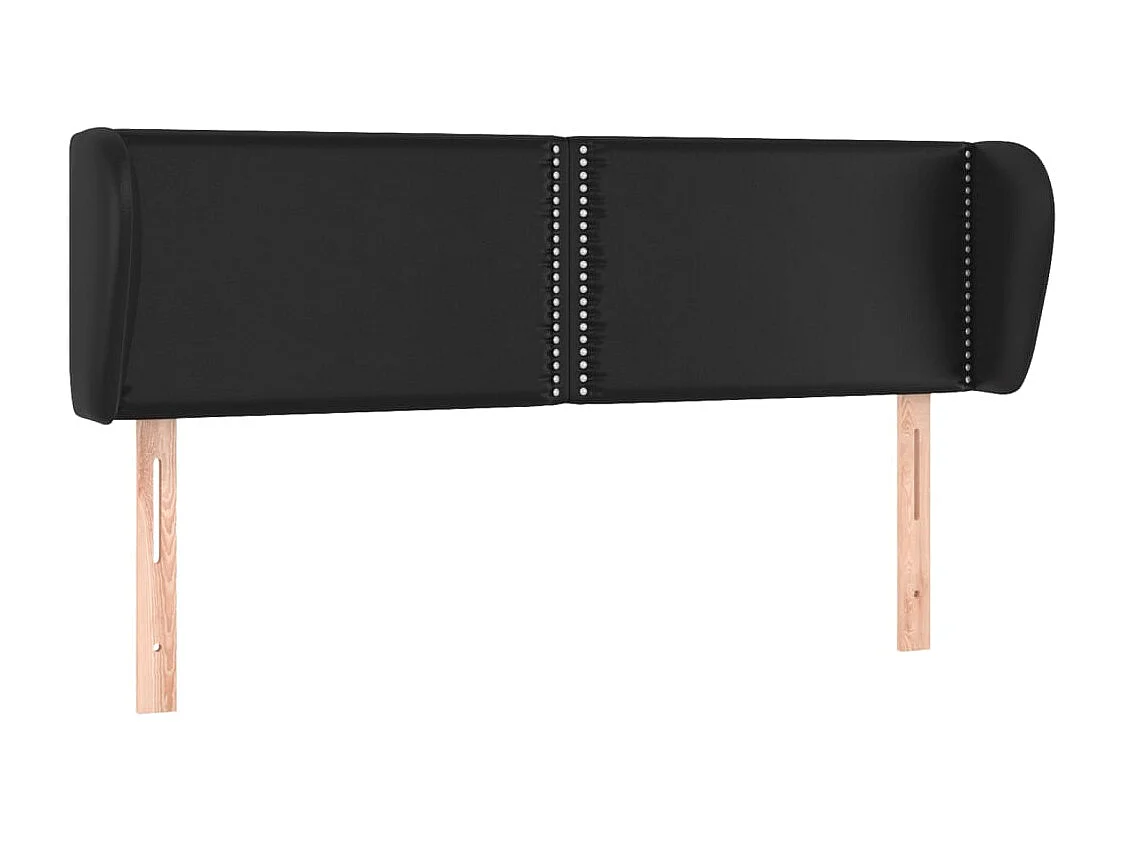 Tête de lit avec oreilles Noir 147x23x78/88 cm Similicuir