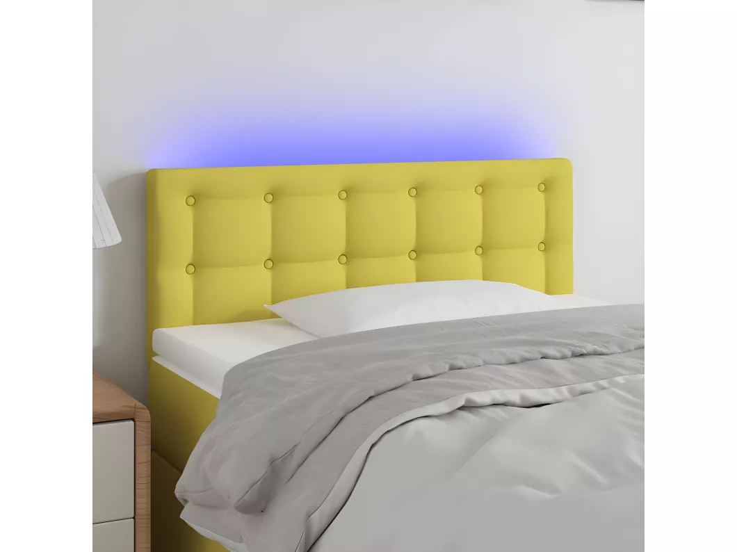 Kauf Unique LED Kopfteil Grün 100x5x78/88 cm Stoff