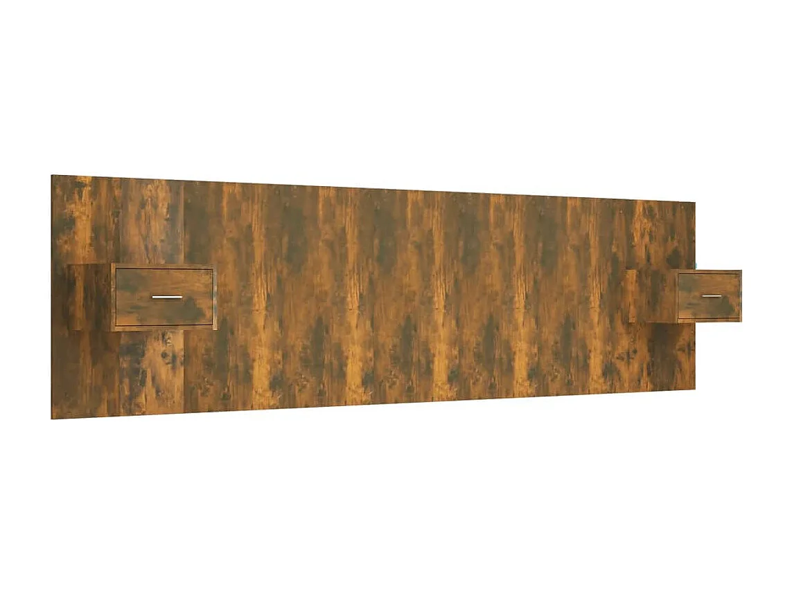 Tête de lit avec armoires Chêne fumé Bois d'ingénierie