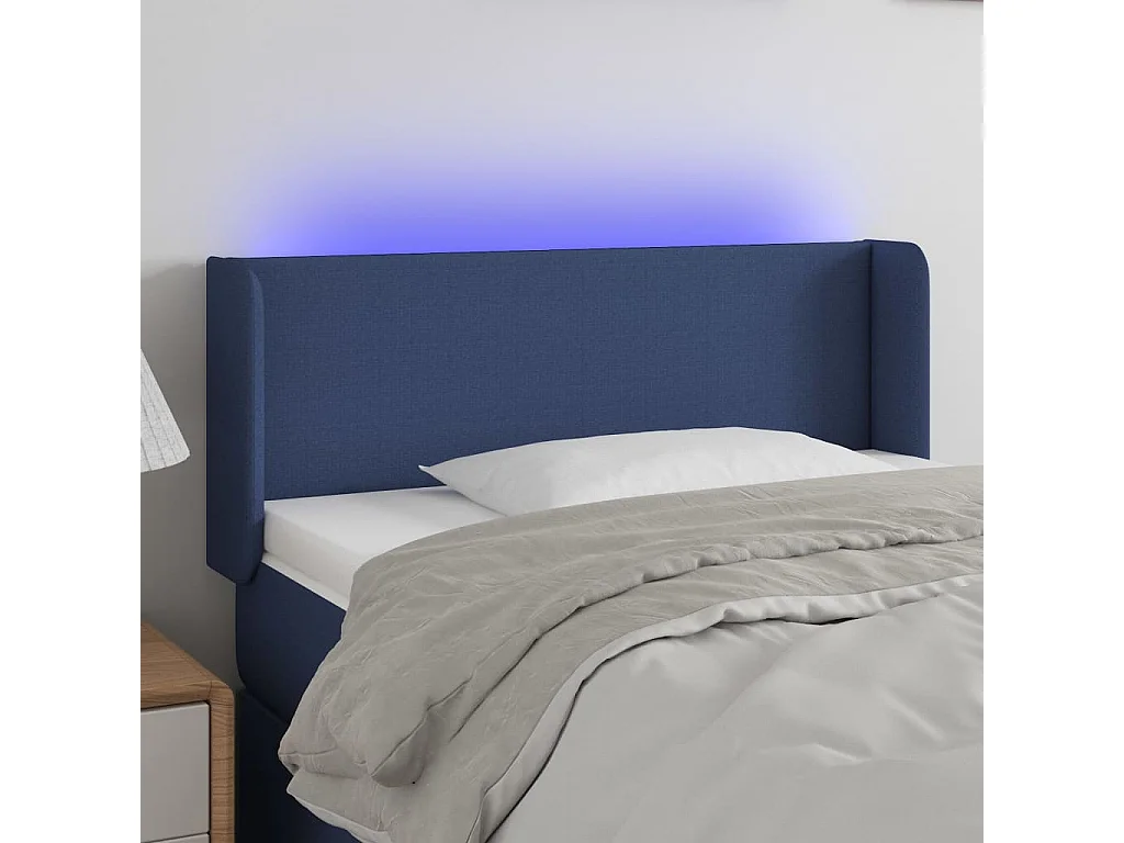Testiera a LED Blu 103x16x78/88 cm in Tessuto