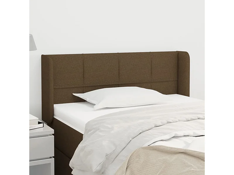 Tête de lit avec oreilles Marron Foncé 83x16x78/88 cm Tissu