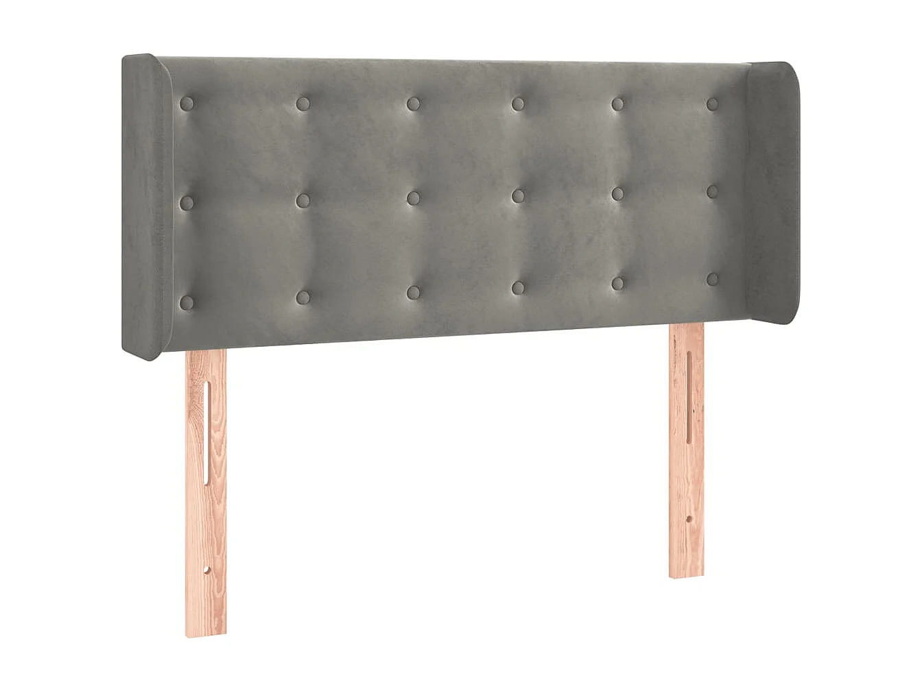 Hoofdbord met randen 93x16x78/88 cm fluweel lichtgrijs