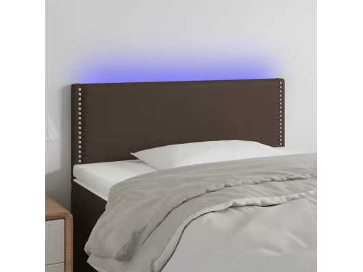 Kauf Unique LED Kopfteil Braun 90x5x78/88 cm Kunstleder