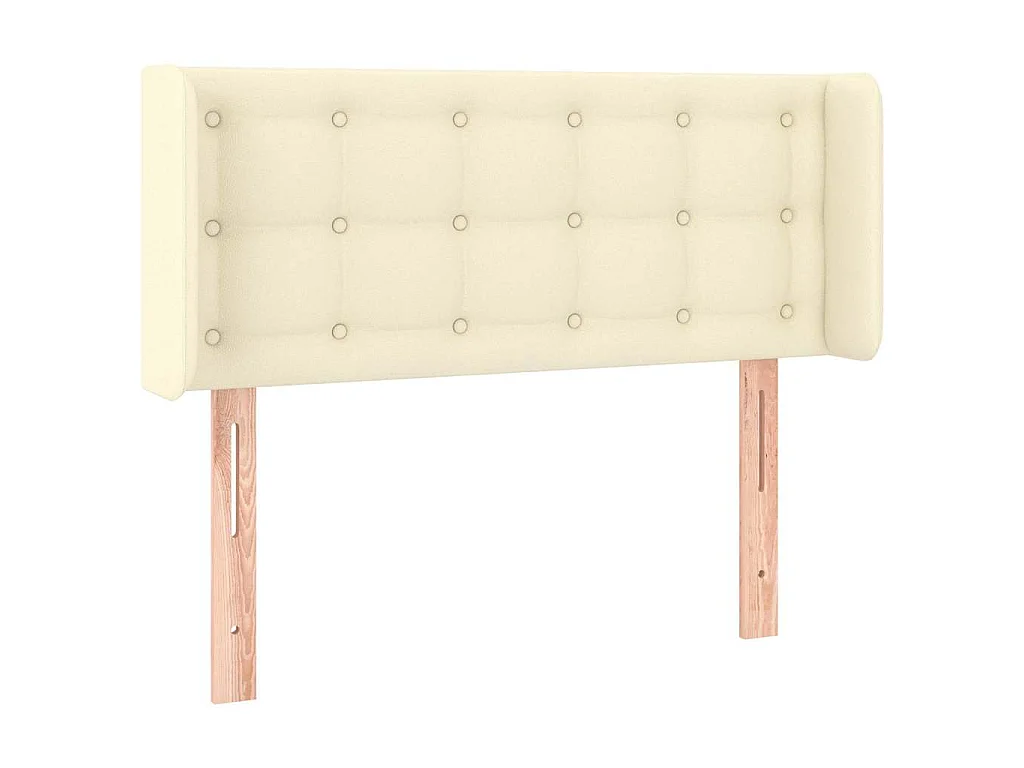 Hoofdbord met randen 93x16x78/88 cm kunstleer crèmekleurig