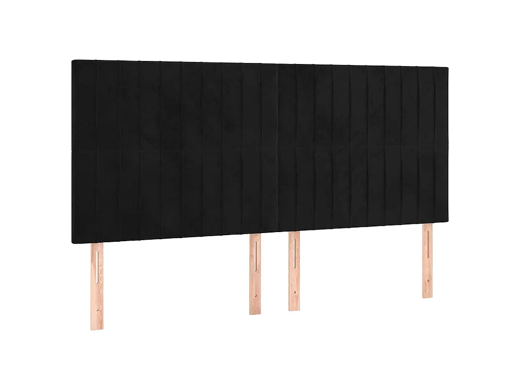 Tête de lit à LED Noir 180x5x118/128 cm Velours