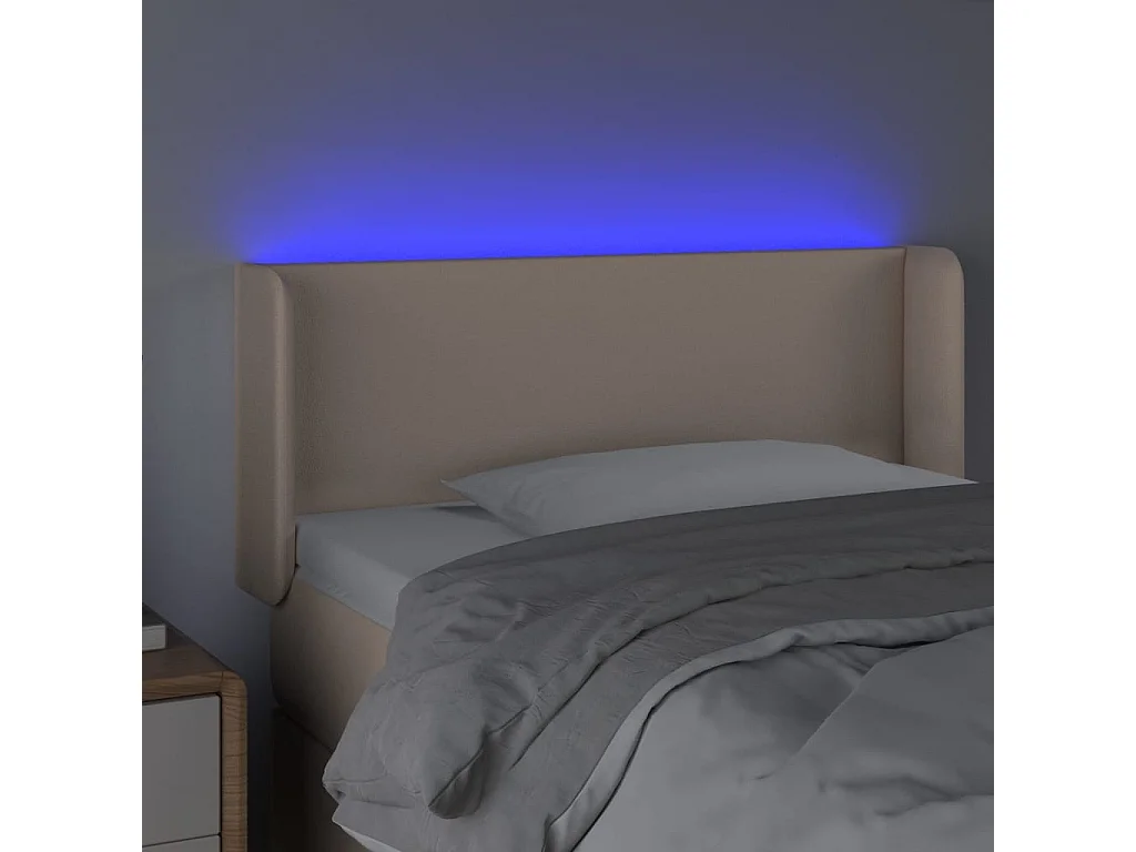LED Kopfteil Cappuccino-Braun 93x16x78/88 cm Kunstleder