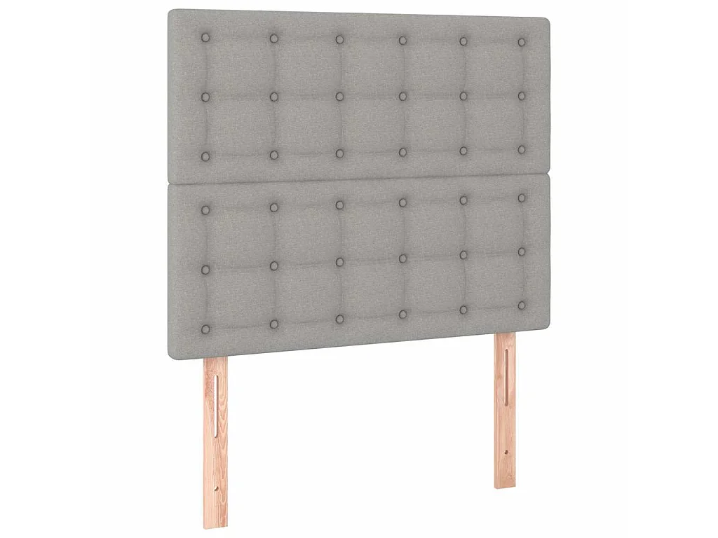 Tête de lit à LED Gris clair 100x5x118/128 cm Tissu