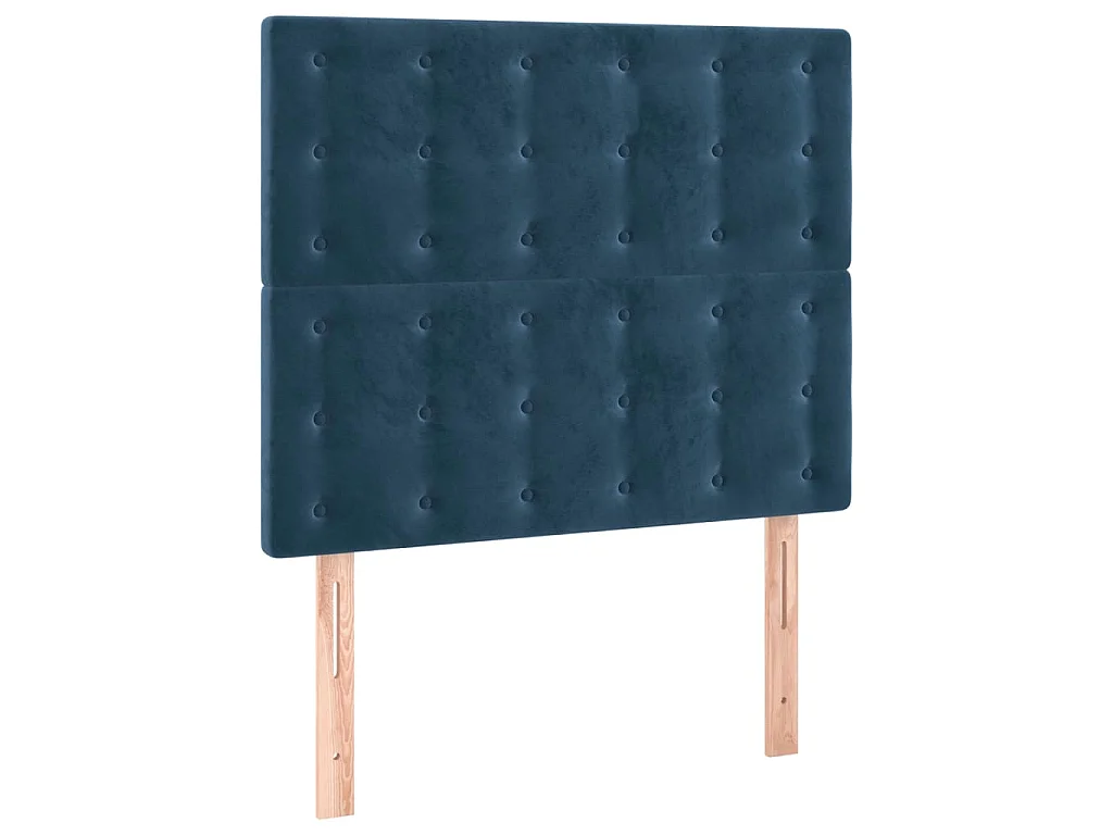 LED Kopfteil Dunkelblau 100x5x118/128 cm Samt