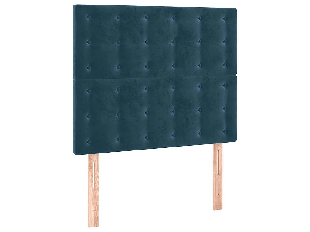 Tête de lit à LED Bleu foncé 100x5x118/128 cm Velours