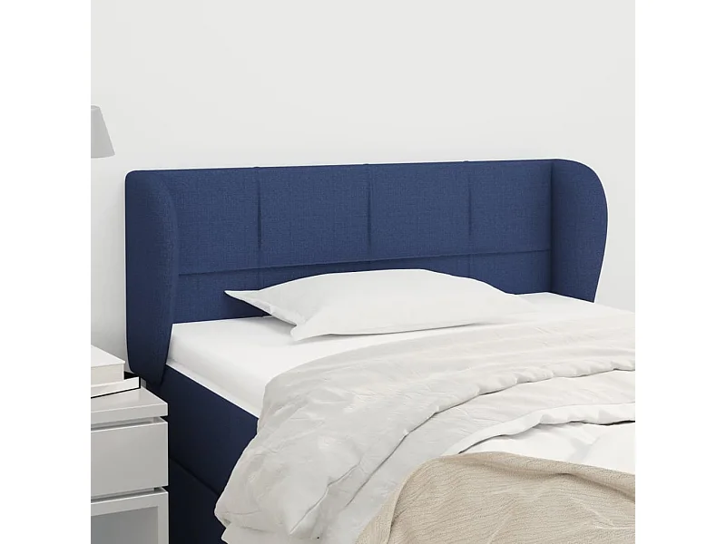Cabeceira de cama c/ abas tecido 83x23x78/88 cm azul