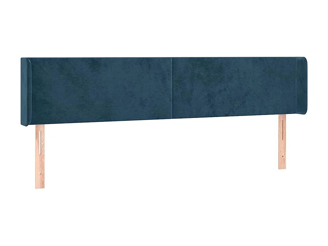 Tête de lit avec oreilles Bleu foncé 163x16x78/88 cm Velours