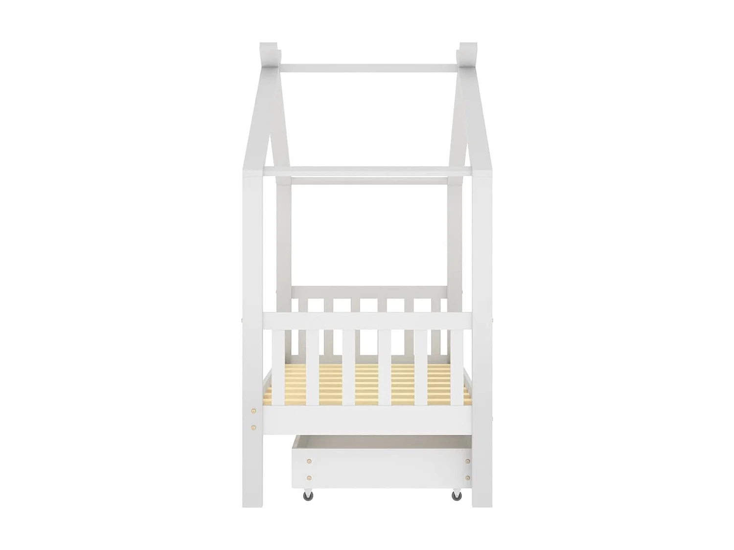 Cadre de lit enfant avec tiroir blanc pin massif 80x160 cm