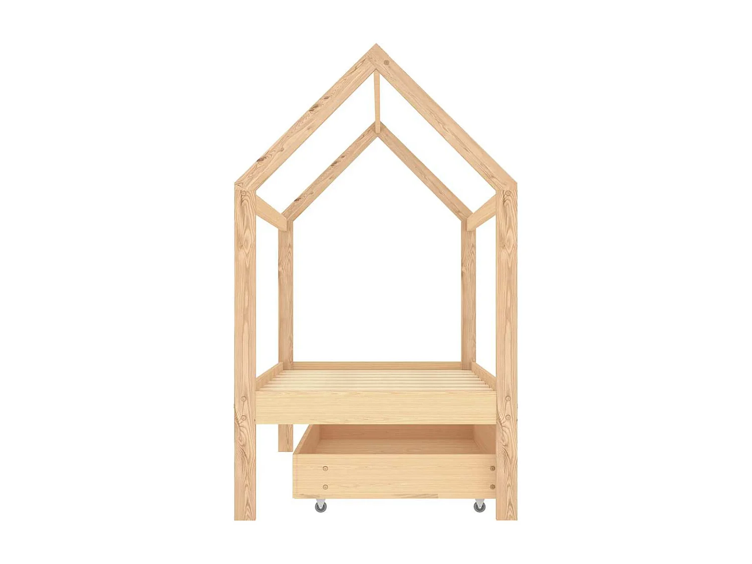 Giroletto per Bambini con Cassetto Legno Massello Pino 80x160cm