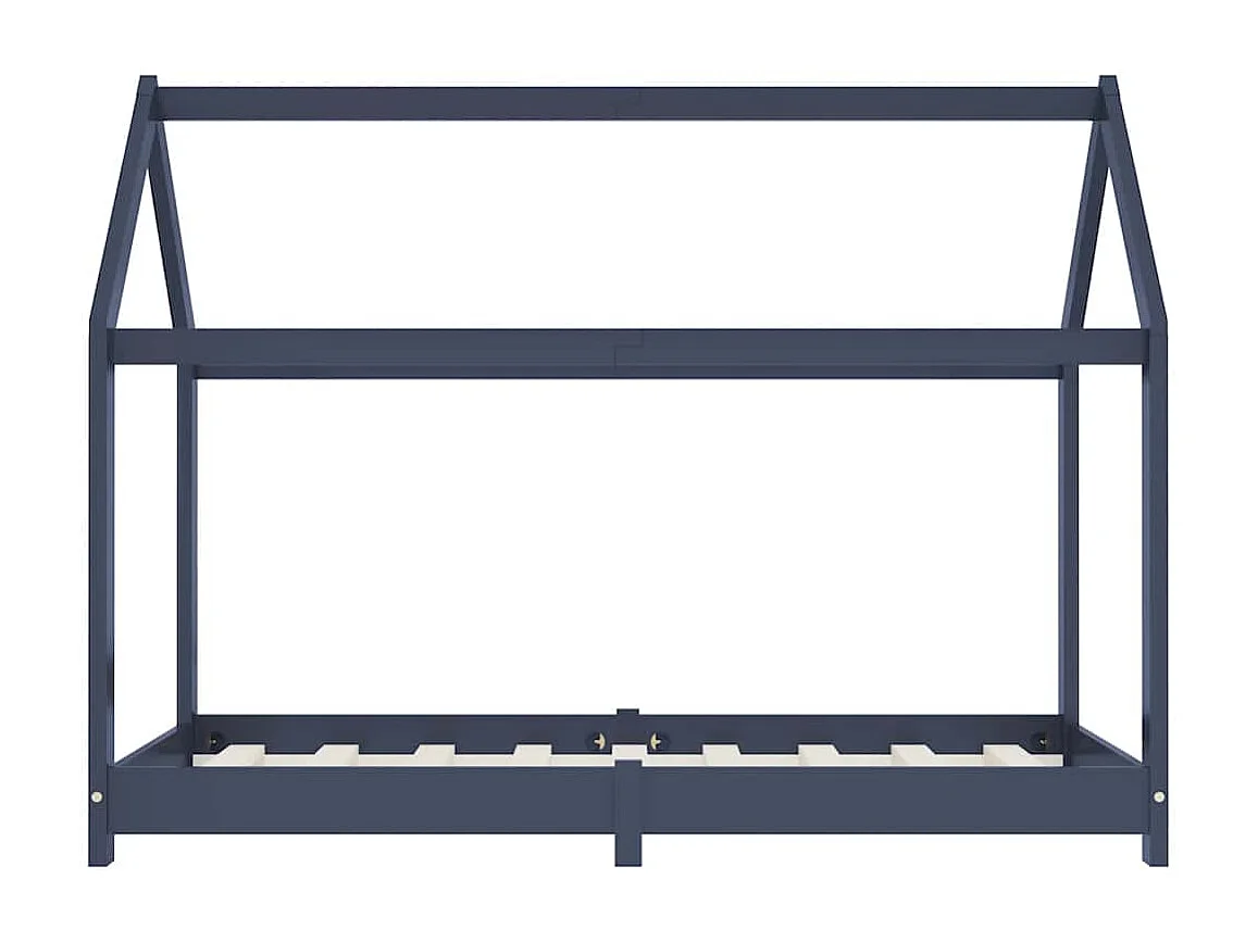 Giroletto per Bambini Grigio in Legno Massello di Pino 80x160cm