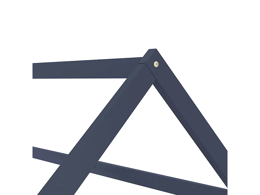 Giroletto per Bambini Grigio in Legno Massello di Pino 80x160cm