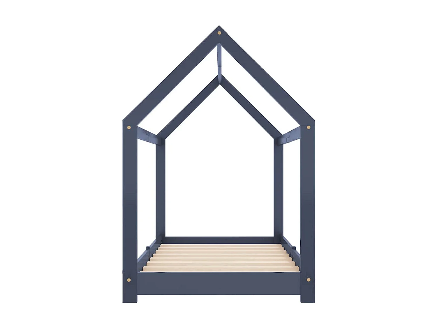 Cadre de lit d'enfant Gris Bois de pin massif 80x160 cm