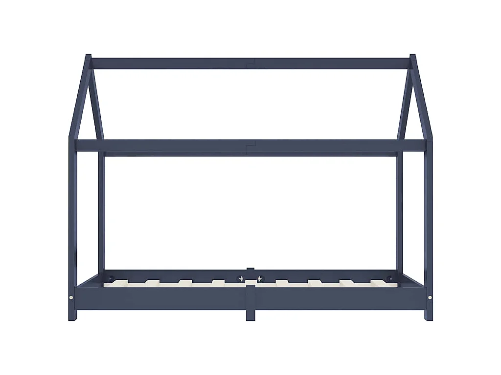Cadre de lit d'enfant Gris Bois de pin massif 80x160 cm